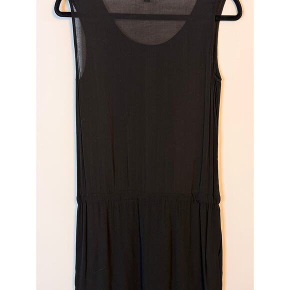 James Perse Black Sleeveless Drawstring Waist Dress Size 1 100% - Picture 5 of 7